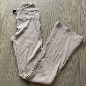 Tan Forever 21 flared rubber yoga pants